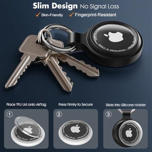 PESTON AirTag Holder Keyring, IP67 Waterproof Case for Apple AirTag 1 & 2 — view 2