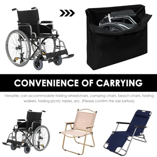Oxford Cloth Rollator Travel Bag Foldable Wheelchair Storage Bag Dust proof Waterproof Walker Travel Bags With Reinforced Handle for Outdoor Trip(Small) — view 5