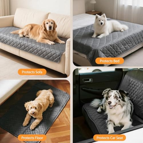 Nobleza Waterproof Dog Blanket, 178×76cm Washable Sofa Cover, Non-Slip Soft Pet Blankets for Dogs, Waterproof Sofa Protector for Couch Bed Furniture, Grey — view 5