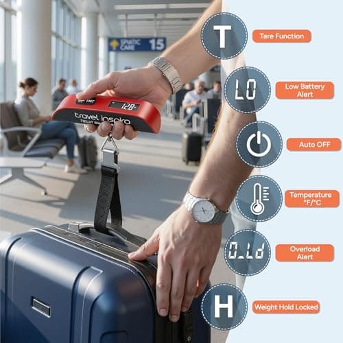 travel inspira Luggage Scale, Portable Suitcase, Weighing Scales (Red) — view 2