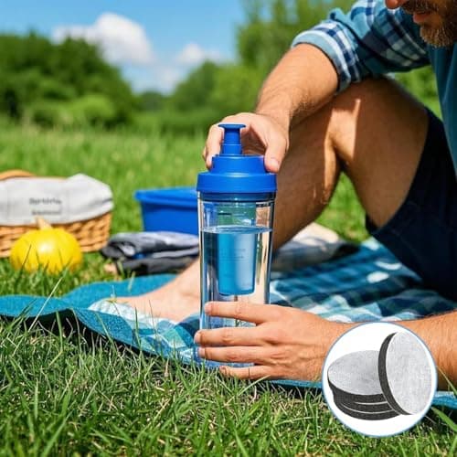 4 Pack Micro Disc Water Filter Discs for Brita Fill and Go Bottles Carafes, Mini Water Filter Replacement, Reduce Microparticles and Other Impurities — view 6