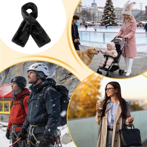 Short Scarf Neck Warmer with Zipper Pockets — view 4