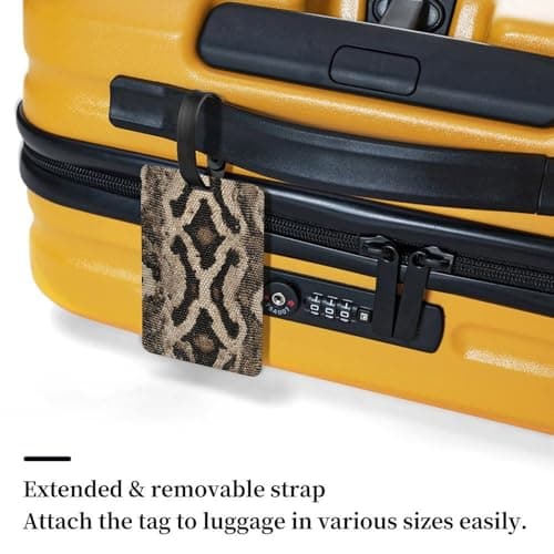 Snake Skin Pattern Brown and Beige Scales Luggage Tag Travel Bag Suitcase Baggage Name Tags — view 6