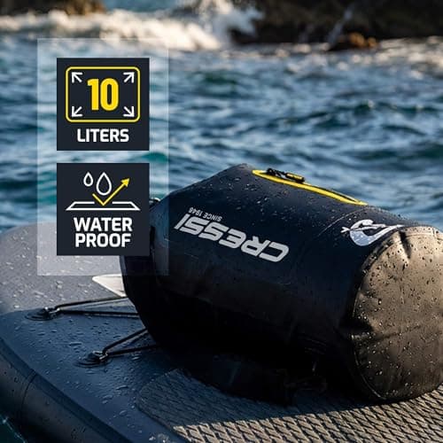 CRESSI Ocelot Waterproof Dry Bag Roll Top Sack for Beach, Boat and Travel, Lightweight Water Resistant Gear Bag with Front Zip Pocket and Shoulder Strap for Water Sports, Unisex, Blue/Light Blue, 10 L — view 6
