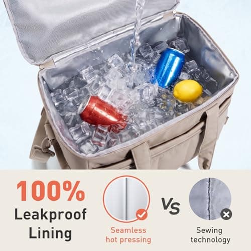 TOURIT Puffer Cooler Bag 48 Cans/32L 12h Insulated 100% Leakproof for Beach — view 3