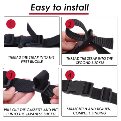 Luggage Straps 2 Pack – 1.5m Adjustable Heavy Duty Webbing Straps with Quick Release Buckles for Suitcases, Sleeping Bags, Camping, Travel & Backpack Compression – Black — view 5