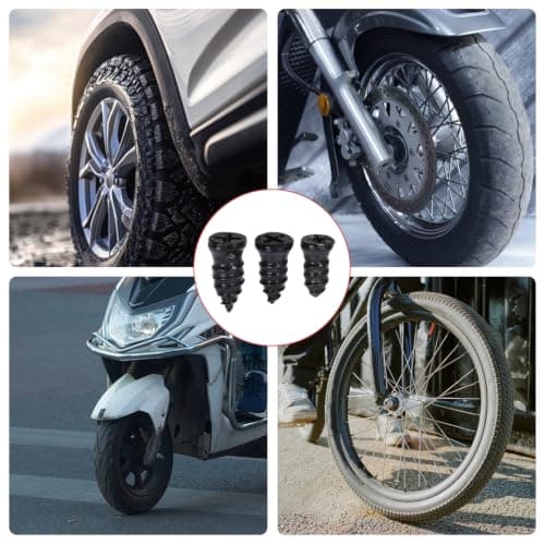 100Pcs Tyre Repair Screws, Vacuum Tubeless Tyre Car Puncture Repair Emergency Kit, Quick Self-Service Rubber Nails, Universal Tire Plugs Tools with Screwdriver for Aoto Motorcycle Bike Bicycle Van — view 6
