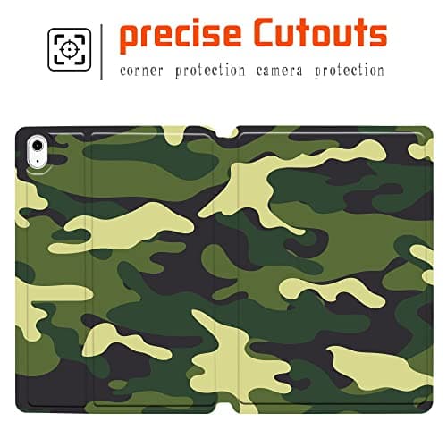 Camouflage Printed Tablet Case for iPad 10th Generation 10.9 Inch, Slim Hard Back Cover with Smart Stand - Army Camo — view 3
