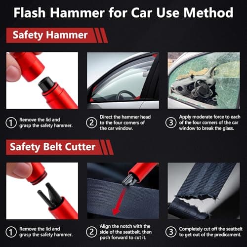 MOXYOY 2-in-1 Window Breaker and Seat Belt Cutter with Holders — view 5