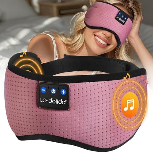 LC-dolida Bluetooth Eye Mask, Total Blackout Sleeping Headphones for Travel