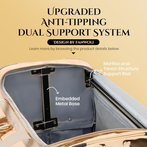 Fanwoli 28" Competition Bag with Garment Rack | Prism-Glowing Collection | Waterproof Iridescent Fabric | Ideal Dance Duffle Bag for Dancer Cheerleader | Limited Edition Rose Gold — view 4