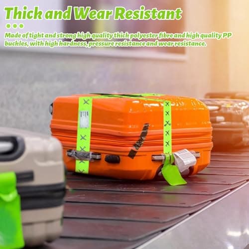 2Pcs Luggage Straps with Combination Lock, 200cm Adjustable Travel Suitcase Belts Travel Packing Accessories Suitcase Straps for Flight Trip, Easy to Recognize (Yellow) — view 5