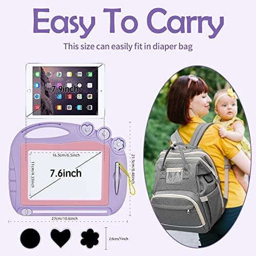 AiTuiTui Magnetic Drawing Board Travel Size, Erasable Doodle Sketching Writing Board Pad Travel Games for Kids in Car, Early Education Learning Skill Development Toys for Girls Age 3 4 5 Year Old — view 5