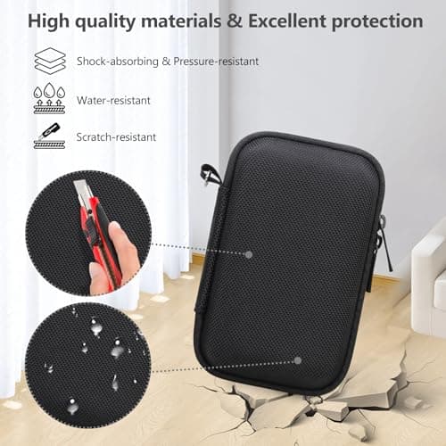 Supmay Hard Travel Case for Sony RX100 VII/ RX100 VI/ RX100 V/ RX100 IV/ RX100 III Advanced Premium Compact Camera, Protective Case Bag with Zipper Mesh Pocket for Battery Pack, Micro USB cable, Black — view 4