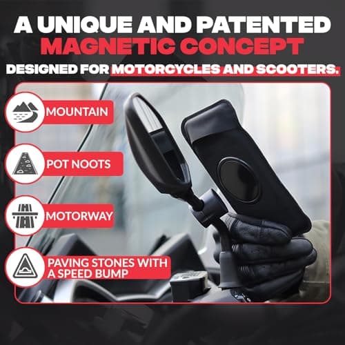 Shapeheart Phone Holder for Motorbike Mirror & Detachable Magnetic Pouch — view 2