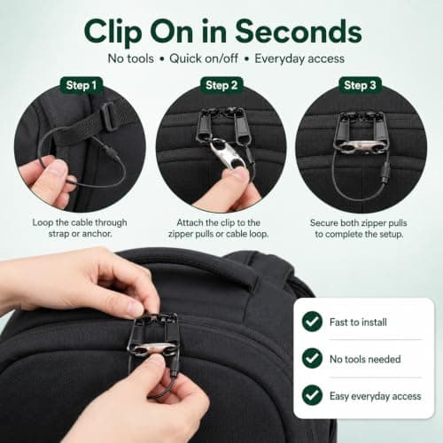 20Pcs Anti Theft Zipper Clips Set for Bag Backpacks Purse Luggage — view 6