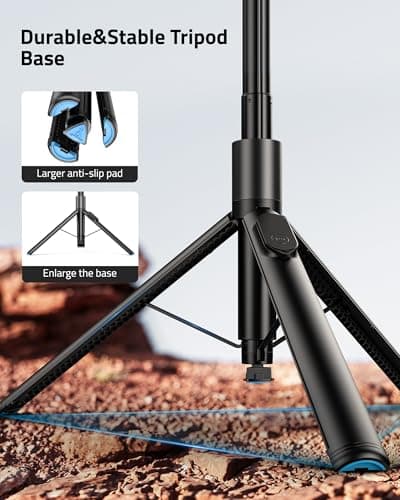 CAMOLO 65" Automatic Pop-up Phone Tripod,Extendable Selfie Stick for iPhone,All In One Extendable Selfie Stick with Detachable Remote,Travel Phone Stand Compatible with iPhone, Android — view 6