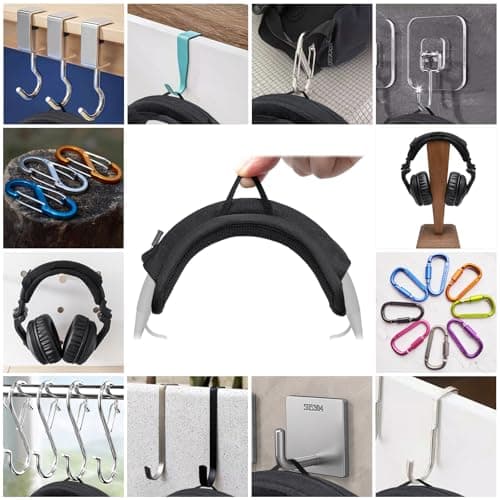 Voarmaks Headband Cushion Cover Compatible with Anker Soundcore Space One, Space One-Pro, Space 1 Pro, Active Noise Cancelling Headphone, 6mm Thick Cushion, No Wobble Zipper Slider, with Hanging Loop — view 4