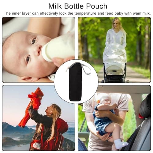 Insulated Bottle Bag for Baby, Bottle Warmer Black Baby Bottles Cooler Bags Portable Travel Thermal Bags for Bottles — view 5