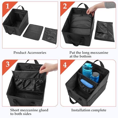 URAQT Car Organiser for Front or Back Seat, Portable Waterproof Boot Storage for Kids, Durable Oxford Fabric, Holds Toys, Snacks, Cups, Books, Tissue - Keeps Car Tidy and Clean — view 4