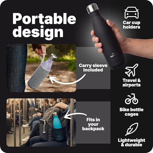 Nuactiv Stainless Steel Water Bottle 500ml Vacuum Insulated Metal Flask — view 5