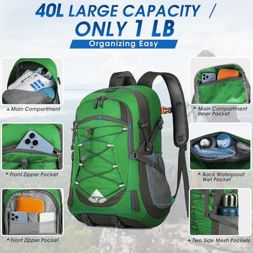 IGOLUMON Hiking Backpack 40L Lightweight Foldable Backpack for Men Women — view 5
