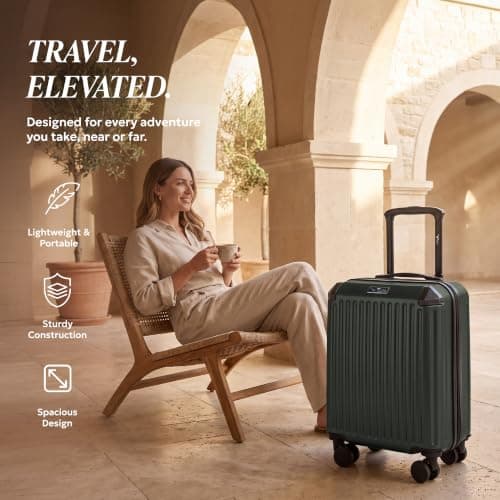 LUGG 15 Inch Sky Rover Lightweight Underseat Cabin Bag – EasyJet Approved Carry-On, Durable ABS Hard Shell, 360° Spinner Wheels, Water-Resistant Compact Travel Luggage (45x33x20cm), 5 Year Warranty — view 2