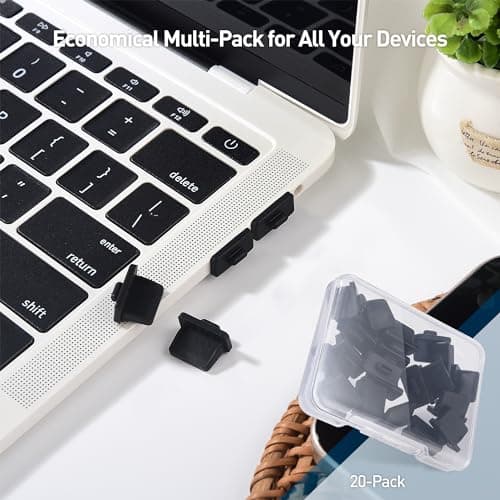 Cable Matters 20-Pack USB Port Covers, USB Dust Plug, Black — view 6