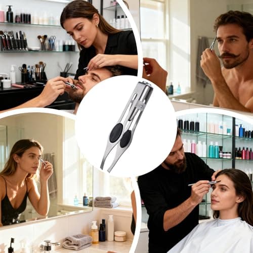 Tweezers for Eyebrows with Light Professional Stainless Steel Plucker Hair — view 4