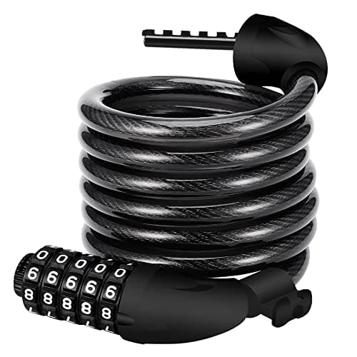 REHKITTZ 5-Digit Combination Bike Lock, 12 mm Cable, 120 cm Length