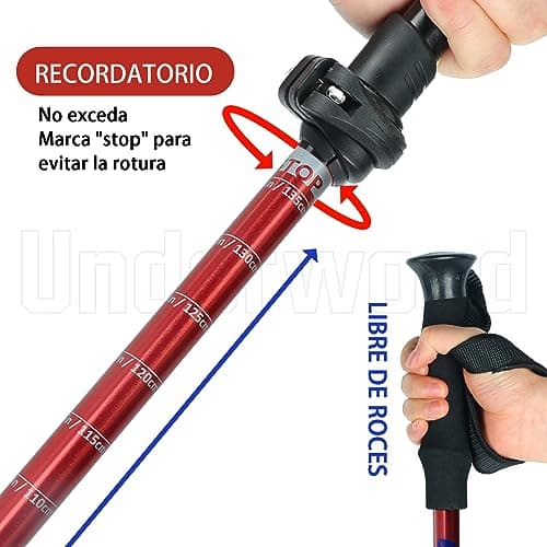 2-Pack Walking Sticks for Women and Men,Telescopic Trekking Pole for Hiking — view 5