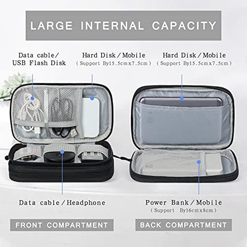 Simpolor Cable Organiser Bag,Travel Essentials Gadget Tech Bag- Black — view 3