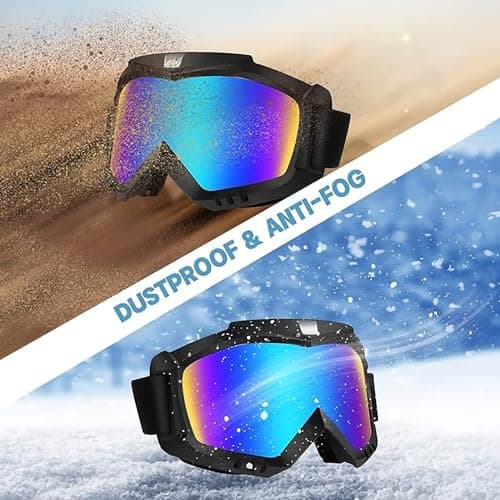 VJK Bike Motorcycle Goggles for Riding, Dirt, Ski, ATV, Racing - Motocross Helmet Windproof Glasses for Adults — view 6