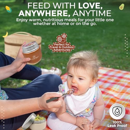 The Little Nest Baby Food Flask – Insulated Thermal Food Jar 300ml, Keeps Food Warm for Hours, Leakproof Stainless Steel, Includes Spoon & Containers – Ideal for Weaning & Travel — view 4