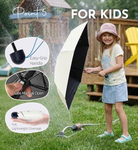 LILAC Compact Travel Umbrella for Purse, Mini Folding Pocket Parasol with Windproof Absorbent Sleeve, UPF 100+ UV Sun Protection, 30% Thickened Alloy Steel Shaft, Double Fiberglass Reinforced — view 2