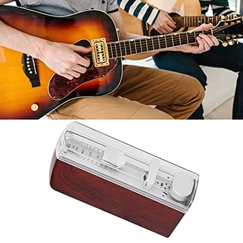Mini Mechanical Metronome for Piano Guitar Violin, Burgundy — view 5