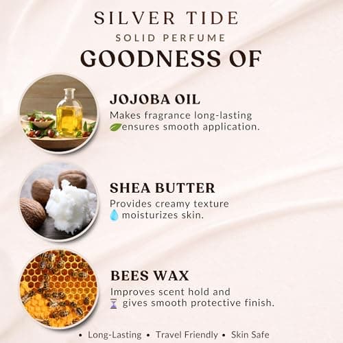 JEKUU Silver Tide Solid Perfume (12g) | Alcohol-Free, Pocket Perfume, Fresh Aquatic Ocean Scent with Bergamot & Orange Blossom, Long-Lasting, Travel Size Fragrance — view 3