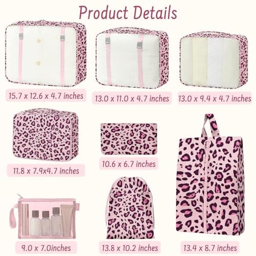 MOFELON 8PCS Packing Cubes for Suitcase, Travel Luggage Organisers for Backpack, Waterproof Suitcase Organiser Bags, Travel Essentials Accessories — view 2