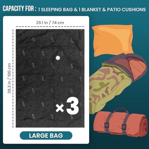 TAILI Vacuum Storage Bags Outdoor 3 Pack, Jumbo 100 x 74 CM, Tear-Proof — view 2