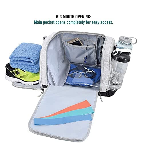 Ultimate 2.0 Gym Bag - Durable Travel Bag Designed by Crowdsource with 10 Handy Compartments Including a Water Resistant Carry Case, Silver, Small (15"), Holdall — view 5