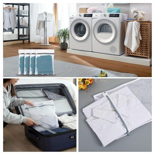 4Pcs Small Mesh Laundry Bags Delicates Washing Bag for Laundry Bags with Zips Mini 30x20cm Durable Nets Bag for Washing Machine Lingerie Underwear Socks Bra Baby Clothes Travel 11.8 x 7.87 Inches — view 5
