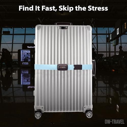 OW-Travel Lockable Luggage Straps for Suitcases with TSA Lock, Blue — view 4