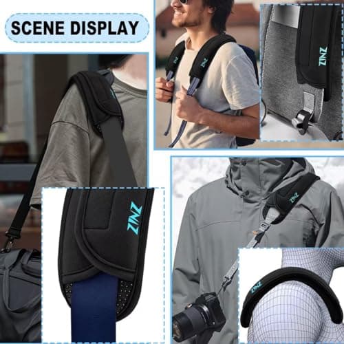 ZINZ 2P Universal Shoulder Pad with Thick Cushion for Backpack,Black — view 5