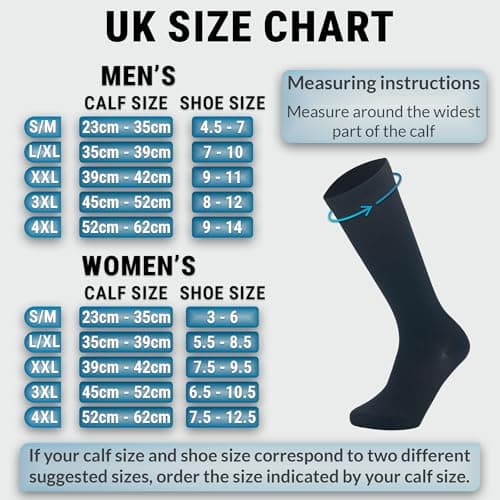 360 RELIEF Compression Socks for Women & Men, Flight Socks S/M Black — view 3