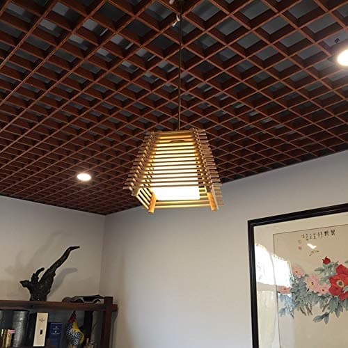 GHBSDNEPP Chinese Style Retro Trapezoid Bamboo Light Led Single Head Lamp Creative Tea Bar Ceiling Light Adjustable Kitchen Chandelier — view 4