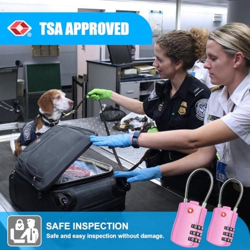 Diyife TSA Approved Luggage Locks with Flexible Steel Cable, Easy to Set up — view 2