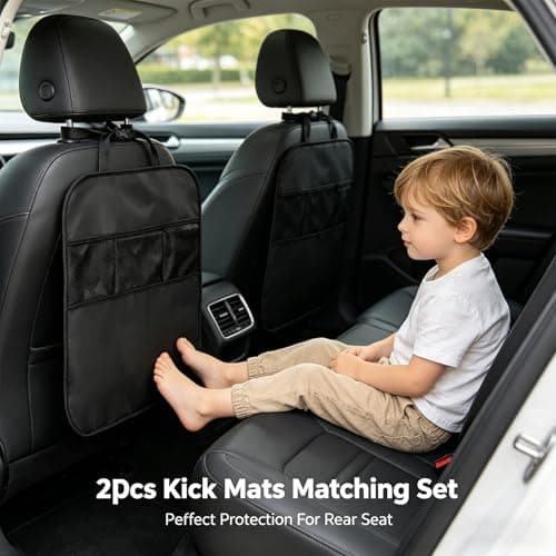 Heropen 2PCS Waterproof Anti-Kick Universal Car Seat Back Protector Mats — view 3