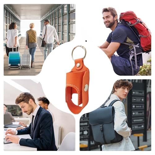 asthmas Inhaler Case Keychain - Shape Discrete & Secure Hygiene Carry, Portable Medical Pouch for Ventolin Salbutamol, Anti-Lost Quick-Release Clip, Soft-Touch PU Leather | Kids Adults — view 4