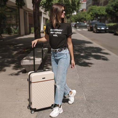 EAGLE EXPRESS Royal Monarch 28" Large Suitcase – Airline Compatible, Lightweight ABS Hard Shell, Silent 360° Spinner Wheels, Anti-Theft Zipper, Cover & Name Tag, (Cream) — view 6