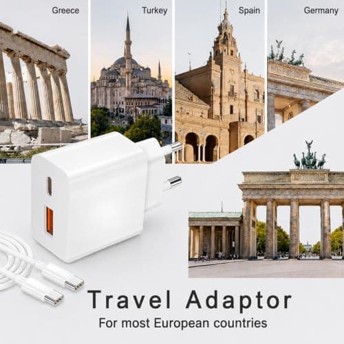 20W EU Travel Charger Wall Adaptor Fast Charger UK to European Plug Adapter — view 4